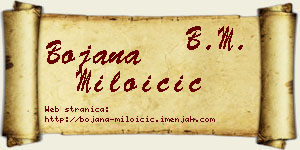 Bojana Miloičić vizit kartica